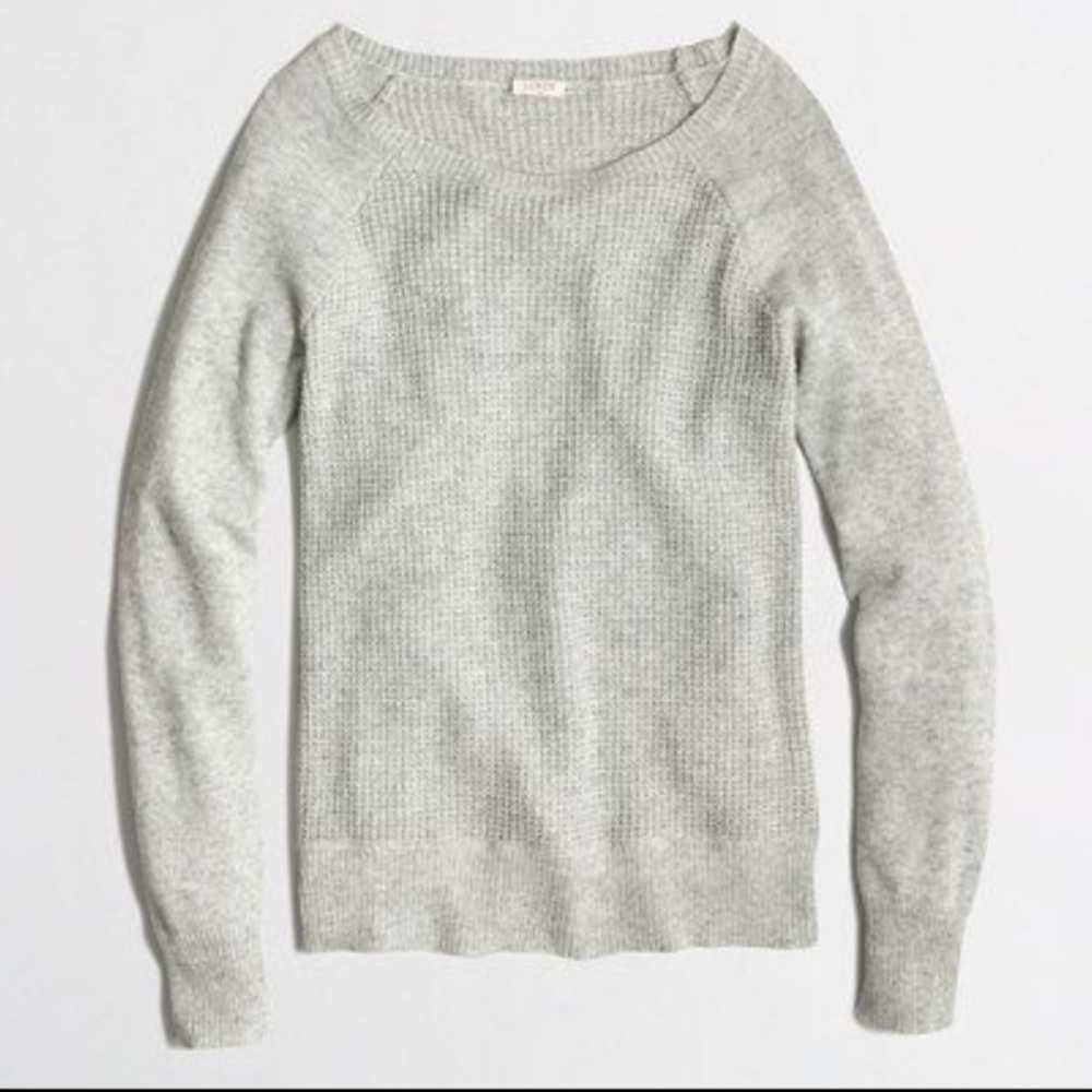 J. Crew Factory Light Gray Scoop Neck Sweater